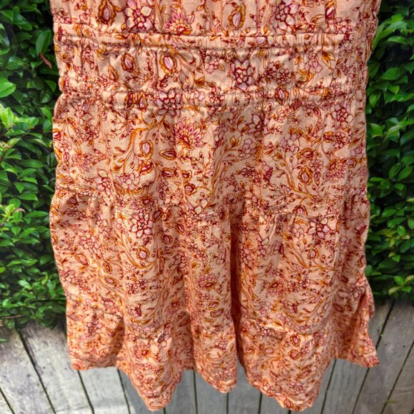 Pink Floral Foliage Off-The-Shoulder Whimisical Tiered Swing Dress Girls SKU:94G - Picture 3 of 5